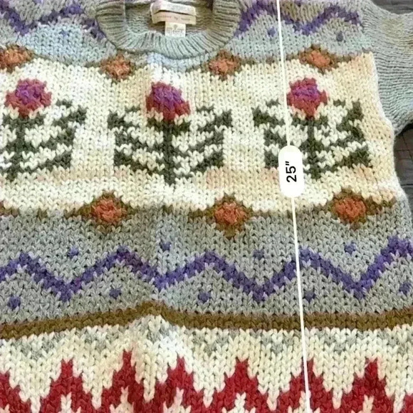 Vintage 80s 90s De Rotchild Crewneck Hand Knit Sweater - Picture 4 of 5